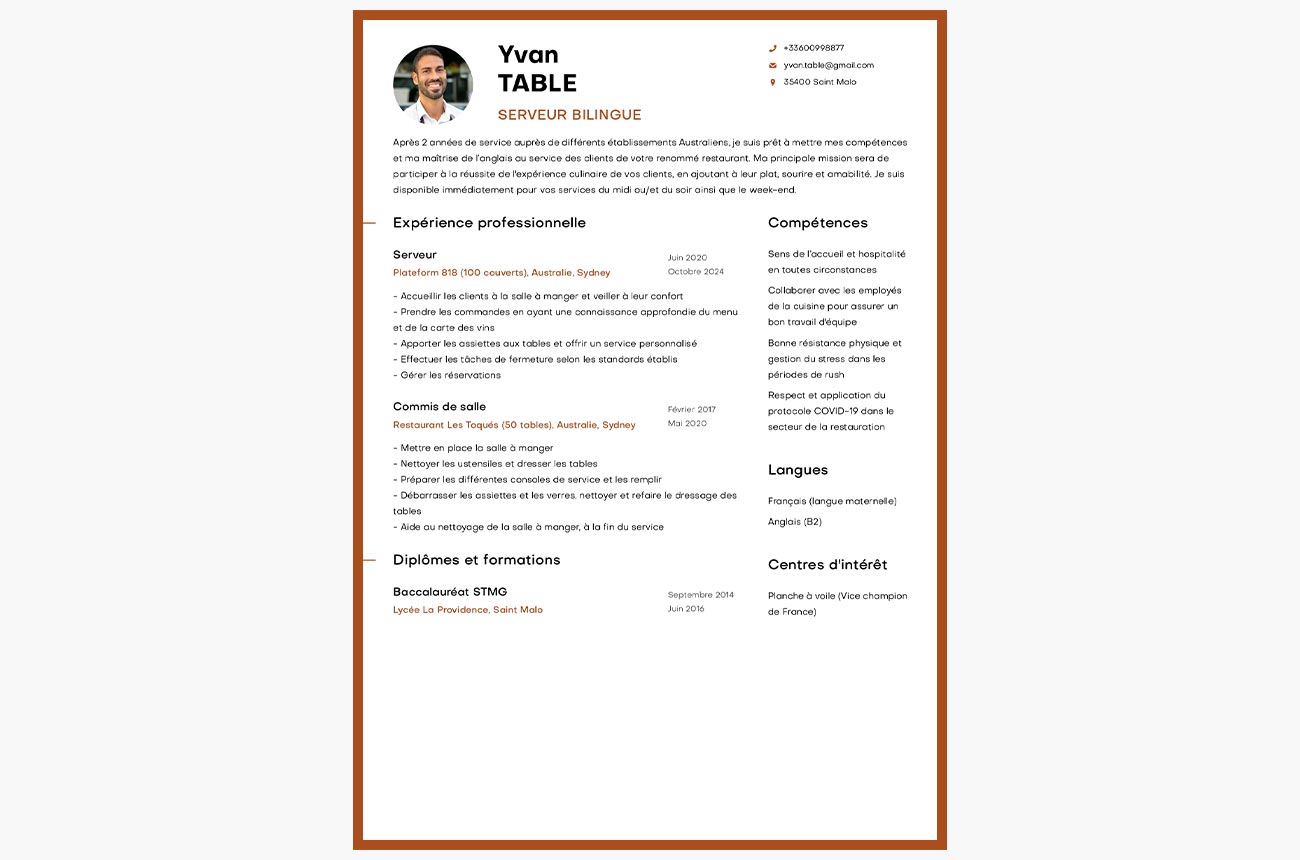 cv serveur